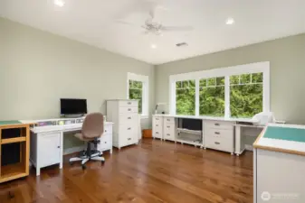 Bonus room #2 on the upper level perfect for craft room or home gym.