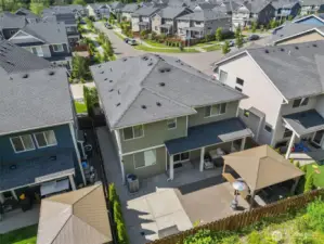 Low maintenance backyard with patio pavers installed to create expansive entertainment space!