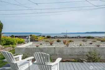 Looking out from the front of the house into Port Susan south.  On a clear day there are gorgeous views of Mt. Rainier.