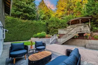 Intimate back patio with double doors from the dining nook & great room