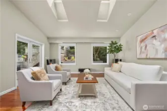 Light and Bright Great Room with Vaulted Ceilings