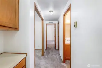 Hall to office, beds and full hall bath