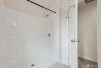 With walk-in shower