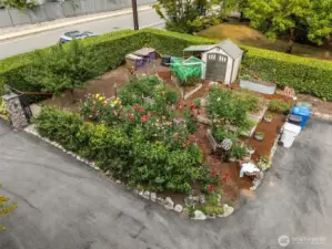 Front garden area . . . keep to enjoy the fruits of your labor, or ? create more off-street parking, set up playset area . . . more flexibility available!