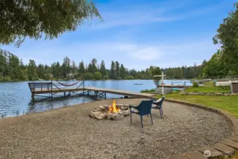 Enjoy the lawn, beach, dock, hammock, or s'mores at the fire pit!