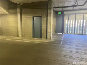 Door to storage room in garage