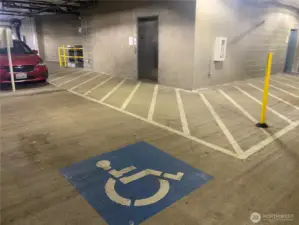 Parking is just steps to the elevator