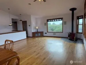 Cozy wood free standing stove.