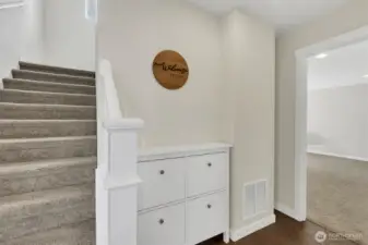 1st Level bedroom and stairs leading to main living space