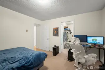 Main room with walk in closet and second bathroom