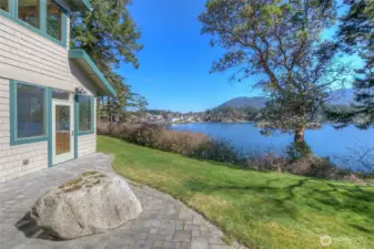 View from main home patio to the north into Eastsound Village.