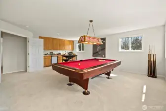 Enough space for pool table and sitting area!