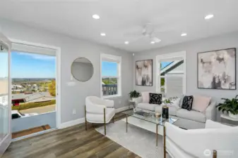 View from porch and living room