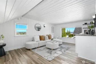 second living room on second floor with views