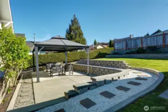 stone path through side and back yard