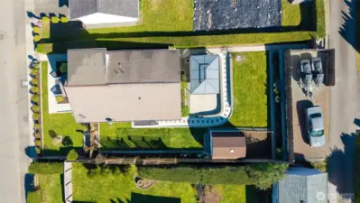 Aerial of lot with parking pad