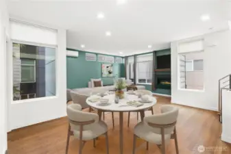 Virtually staged living area
