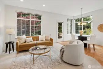 Breakfast nook seamlessly flows to the family room with green views throughout! Views of your own PNW paradise.