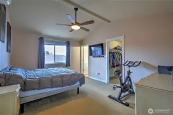 Large Primary bedroom with vaulted ceilings