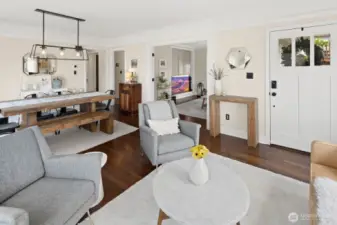 This photo shows the entry into the 4th bedroom that is being used as a family room area.