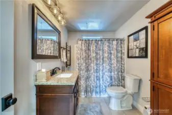 The main floor bathroom is remodeled and spotless.