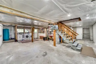 The unfinished basement and utility area, plenty of options for this space.