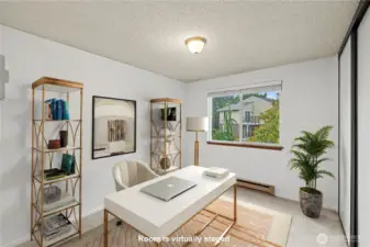 Second bedroom staged, as at home office