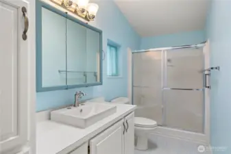 Primary bathroom with walk-in shower