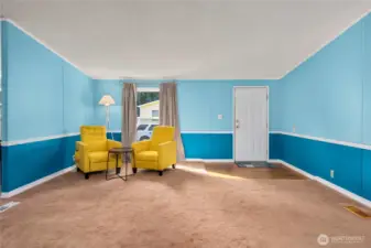 Front sitting room and front door view from dining room