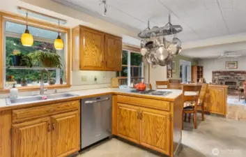 Garden window to the large back yard