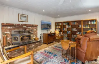 Cozy rec room with beautiful hardwood floors