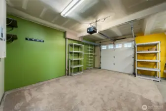 Garage is extra wide; easily park your car here or use it for extra living and storage space!