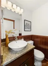 1/2 bath on main living floor.