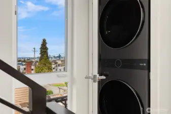 The second bedroom level also includes the laundry closet.