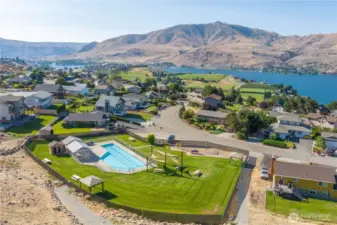 pool, restrooms, and playground