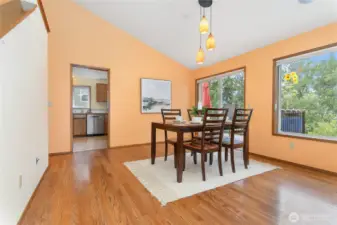 Nice dining space, with easy deck access.