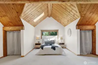 A beautiful primary bedroom