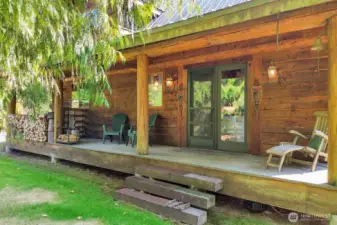 The home also has a covered back porch with access to the great room
