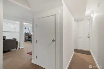 Exterior entrance from outside into the finished basement.