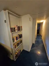 Bookcase with built in storage behind