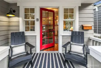 Covered front porch.