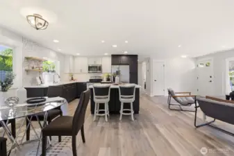 The layout flows naturally between the kitchen and dining area for everyday living.