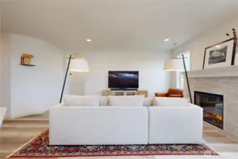 Living room view from kitchen/dining