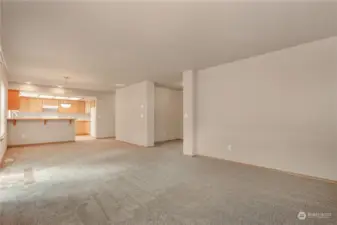 Another look from the family room back towards the kitchen and dining area