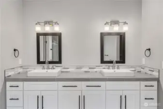 Beautiful Double Vanity with plenty of storage.