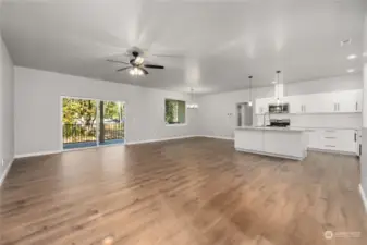 Open Concept Living - Dining - Kitchen will high quality LVP flooring throughout.