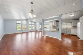 Beautiful, laminated wood flooring.