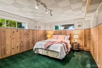 Spacious bedroom on lower level.