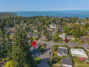 A bird's eye view of the location.