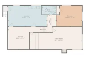 Lower level floor plan.